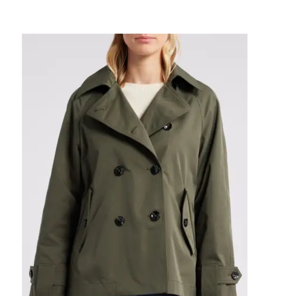 Lucky Brand Olive Double-Breasted Pea Coat NWT